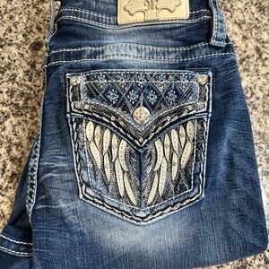 Women's Blue Embellished Jeans